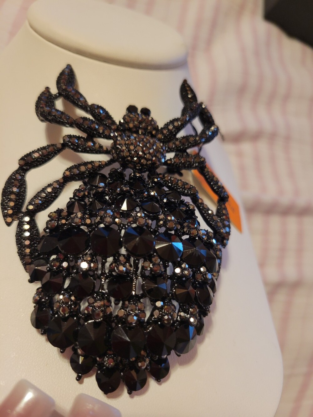 Natasha Black Crystal Spider Brooch - Elegant Statement Jewelry